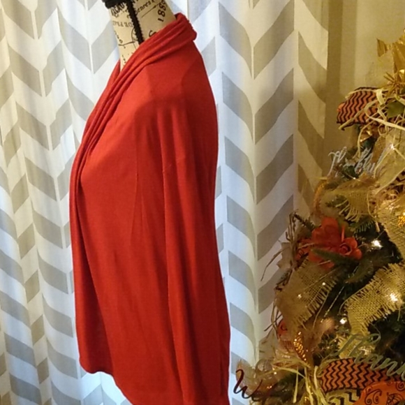 Casa Lee Waterfall Front Red Cardigan Sz M - Picture 2 of 5